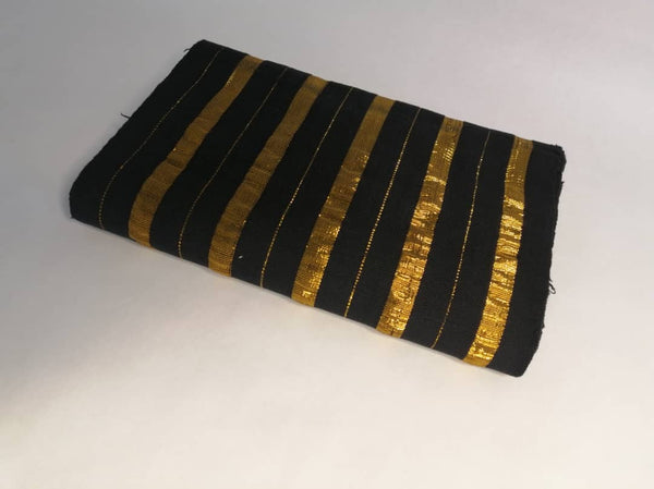 Pagne Foupoko tissé main, bleu indigo et ivoire, tissé au Burkina Faso, Mon Faso Dan Fani