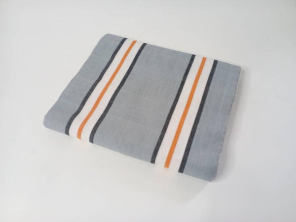 Pagne Foupoko tissé main, blanc et bleu, tissé au Burkina Faso, Mon Faso Dan Fani