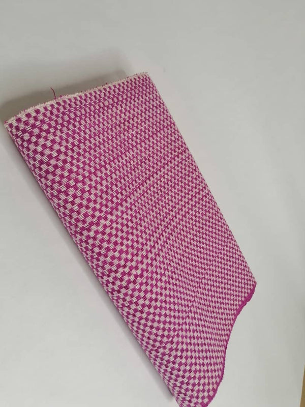 Pagne Royal tissé main, blanc et rose, tissé au Burkina Faso, Mon Faso Dan Fani