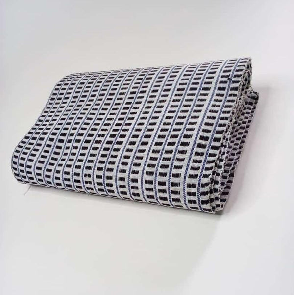 Pagne Foupoko tissé main, blanc et violet, tissé au Burkina Faso, Mon Faso Dan Fani