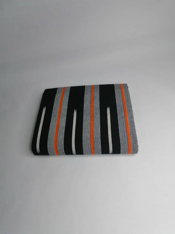 Pagne Foupoko tissé main, noir et blanc, tissé au Burkina Faso, Mon Faso Dan Fani