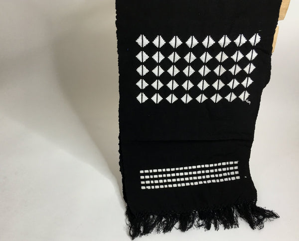 Pagne Noblesse tissé main, noir et blanc, tissé au Burkina Faso, Mon Faso Dan Fani