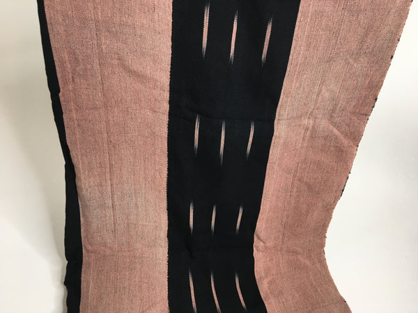 Pagne Foupoko tissé main, noir et rose, tissé au Burkina Faso, Mon Faso Dan Fani