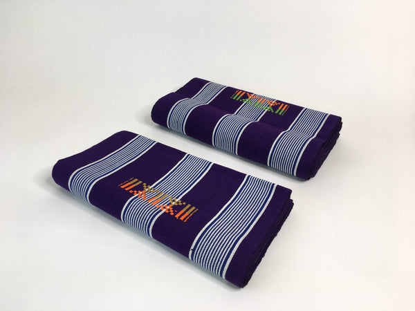 Pagne Foupoko tissé main, noir et bleu, tissé au Burkina Faso, Mon Faso Dan Fani