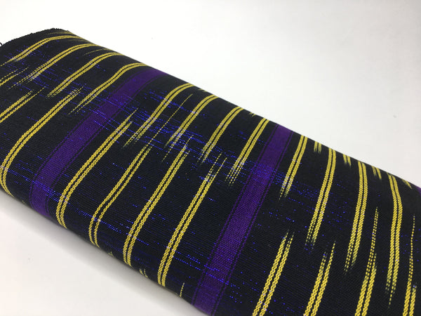 Pagne Foupoko tissé main, noir et jaune, tissé au Burkina Faso, Mon Faso Dan Fani