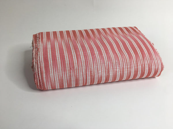 Pagne Foupoko tissé main, blanc et rose, tissé au Burkina Faso, Mon Faso Dan Fani