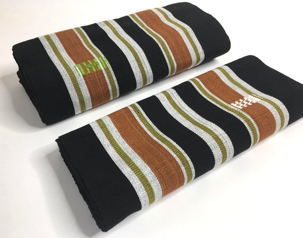 Pagne Foupoko tissé main, noir et blanc, tissé au Burkina Faso, Mon Faso Dan Fani