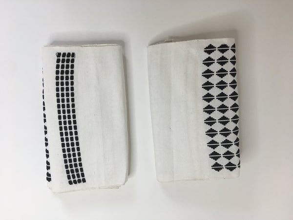 Pagne Noblesse tissé main, noir et blanc, tissé au Burkina Faso, Mon Faso Dan Fani