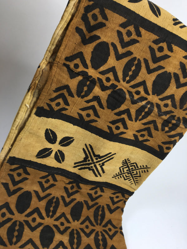 Pagne Bogolan tissé main, noir et marron, artisanal d’Afrique de l’Ouest, Mon Faso Dan Fani