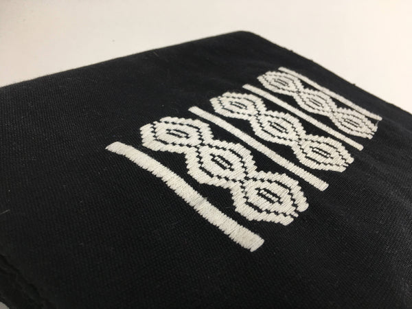 Pagne Royal tissé main, noir et blanc, tissé au Burkina Faso, Mon Faso Dan Fani