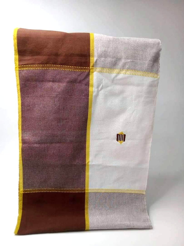 Pagne Foupoko tissé main, blanc et rouge, tissé au Burkina Faso, Mon Faso Dan Fani