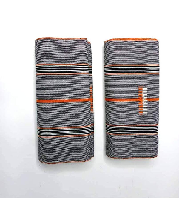 Pagne Foupoko tissé main, noir et blanc, tissé au Burkina Faso, Mon Faso Dan Fani