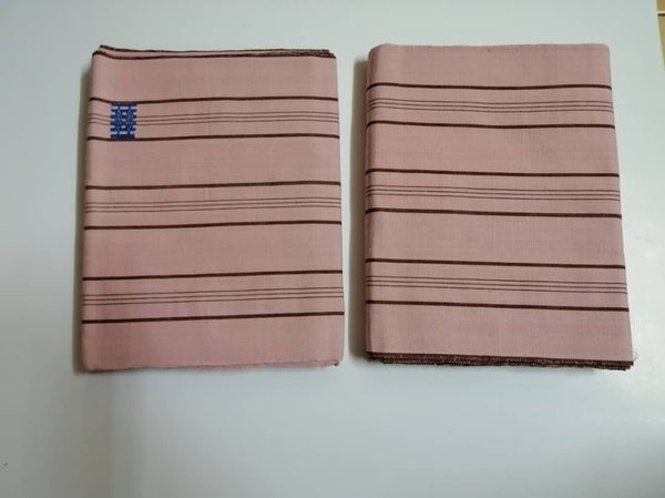 Pagne Foupoko tissé main, bleu et marron, tissé au Burkina Faso, Mon Faso Dan Fani