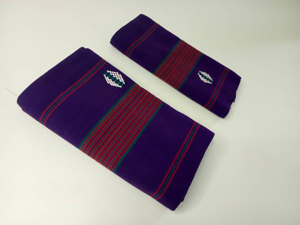 Pagne Foupoko tissé main, blanc et rouge, tissé au Burkina Faso, Mon Faso Dan Fani