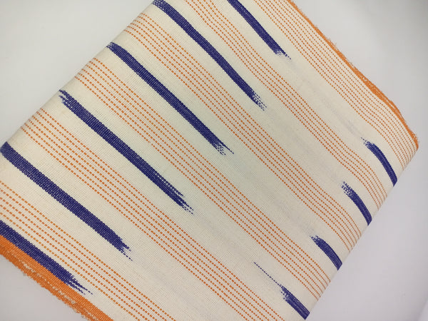 Pagne Foupoko tissé main, blanc et bleu, tissé au Burkina Faso, Mon Faso Dan Fani