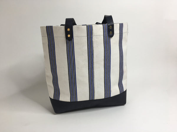 Pagne tissé main, bleu indigo et ivoire, tissé au Burkina Faso, Mon Faso Dan Fani