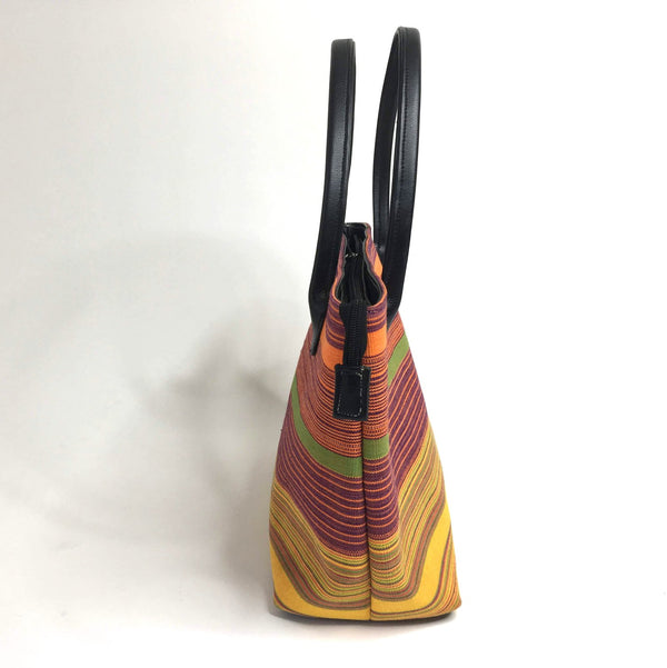 Pagne tissé main, noir et orange, tissé au Burkina Faso, Mon Faso Dan Fani