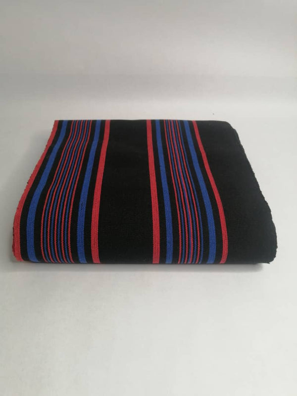 Pagne Foupoko tissé main, bleu indigo et ivoire, tissé au Burkina Faso, Mon Faso Dan Fani