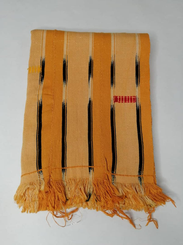 Pagne Baoulé tissé main, bleu indigo et ivoire, tissé en Côte d’Ivoire, Mon Faso Dan Fani