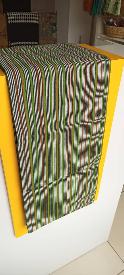 Pagne Foupoko tissé main, bleu indigo et ivoire, tissé au Burkina Faso, Mon Faso Dan Fani