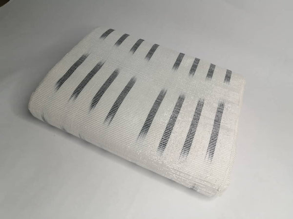 Pagne Foupoko tissé main, bleu indigo et ivoire, tissé au Burkina Faso, Mon Faso Dan Fani