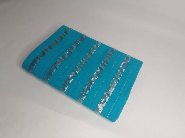 Pagne Foupoko tissé main, bleu indigo et ivoire, tissé au Burkina Faso, Mon Faso Dan Fani