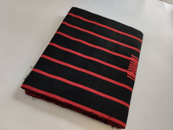 Pagne Foupoko tissé main, bleu indigo et ivoire, tissé au Burkina Faso, Mon Faso Dan Fani