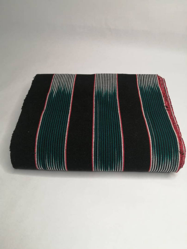 Pagne Foupoko tissé main, bleu indigo et ivoire, tissé au Burkina Faso, Mon Faso Dan Fani