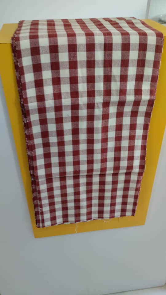 Pagne Foupoko tissé main, bleu indigo et ivoire, tissé au Burkina Faso, Mon Faso Dan Fani