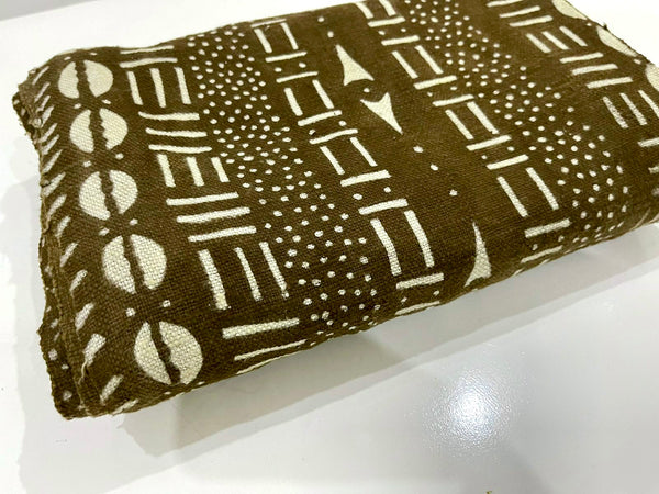 Pagne Bogolan tissé main, blanc, artisanal d’Afrique de l’Ouest, Mon Faso Dan Fani