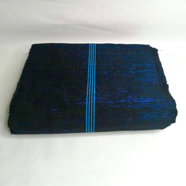 Pagne Foupoko tissé main, bleu indigo et ivoire, tissé au Burkina Faso, Mon Faso Dan Fani