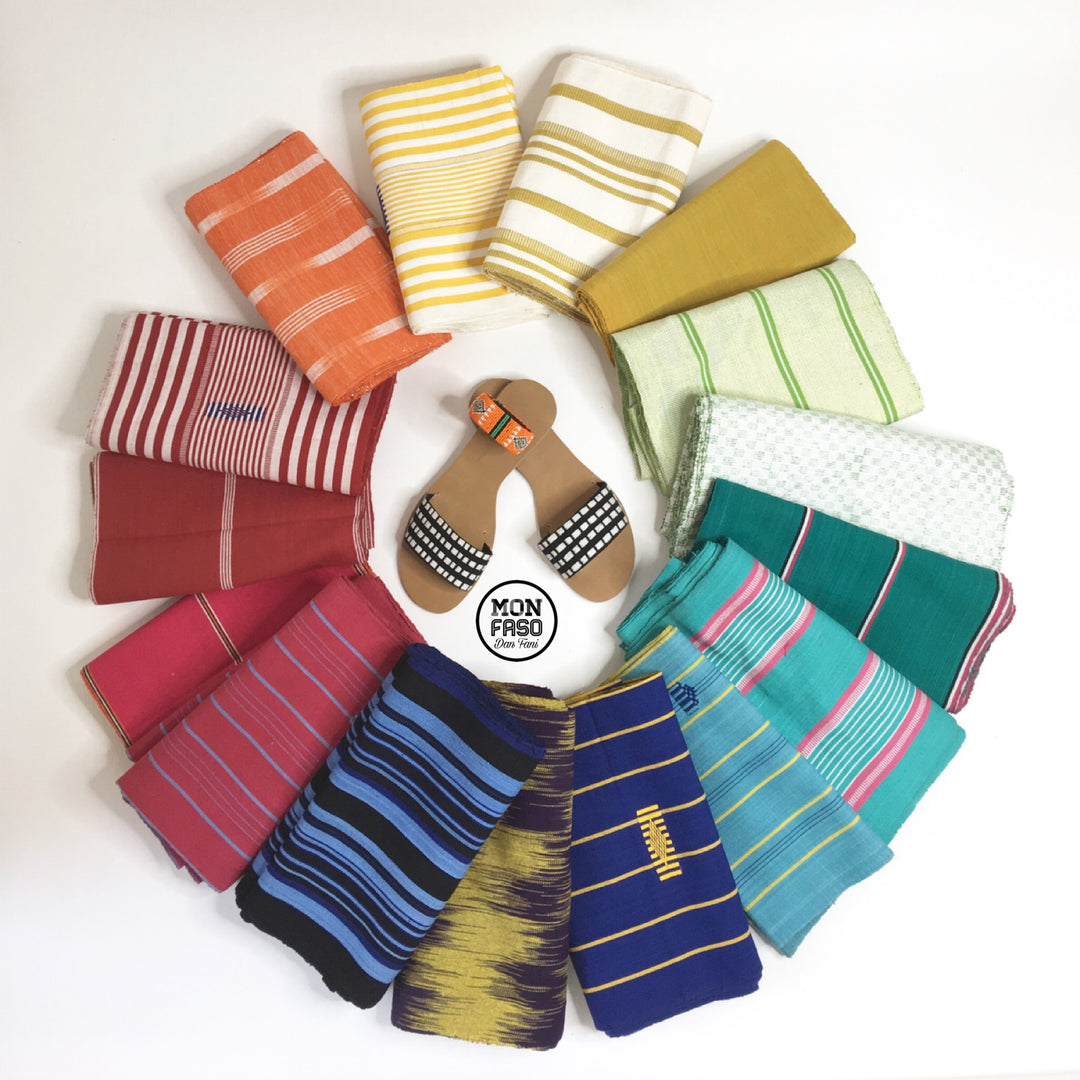 Catalogue — pagne Faso Dan Fani [collection], [couleur], rayures [fines/moyennes/larges], tissé main, Burkina Faso