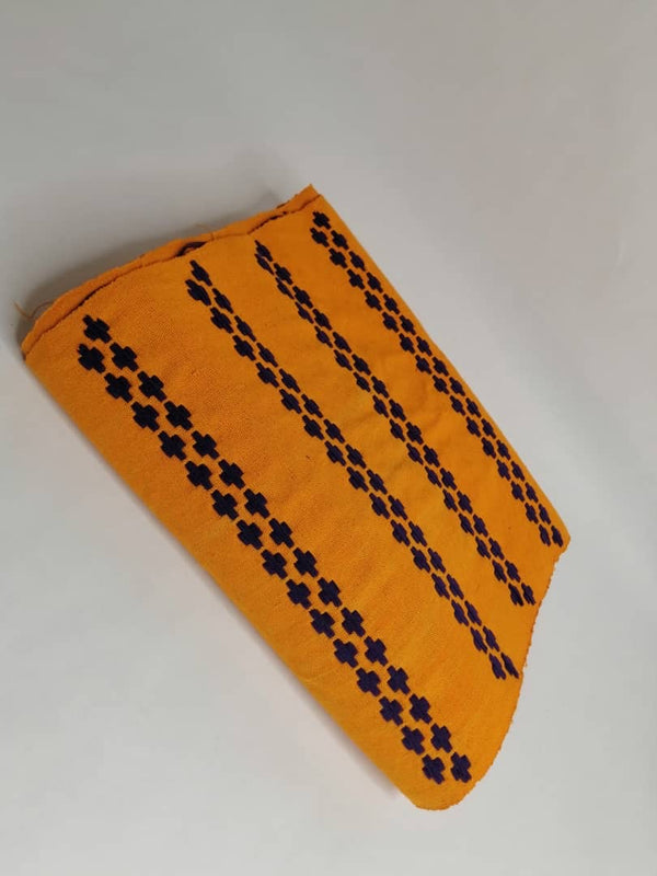 Pagne Noblesse tissé main, bleu indigo et ivoire, tissé au Burkina Faso, Mon Faso Dan Fani