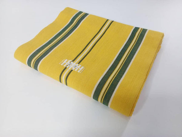 Pagne Foupoko tissé main, blanc et bleu, tissé au Burkina Faso, Mon Faso Dan Fani