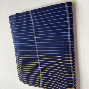 Pagne Foupoko tissé main, bleu indigo et ivoire, tissé au Burkina Faso, Mon Faso Dan Fani