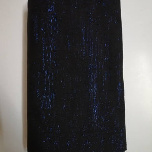 Pagne Foupoko tissé main, noir et bleu, tissé au Burkina Faso, Mon Faso Dan Fani