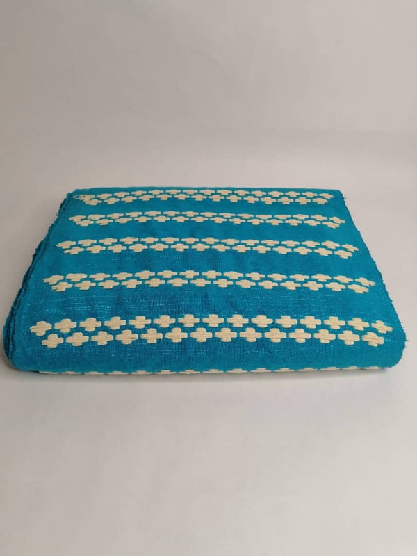 Pagne Noblesse tissé main, bleu indigo et ivoire, tissé au Burkina Faso, Mon Faso Dan Fani