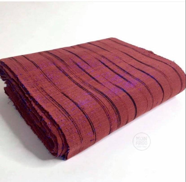 Pagne Foupoko tissé main, bleu et rouge, tissé au Burkina Faso, Mon Faso Dan Fani