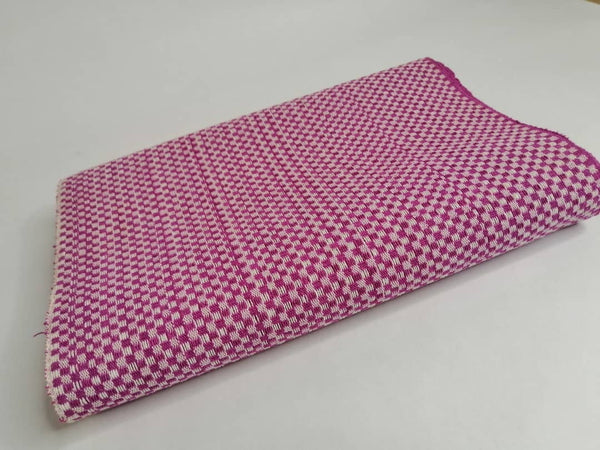 Pagne Royal tissé main, blanc et rose, tissé au Burkina Faso, Mon Faso Dan Fani