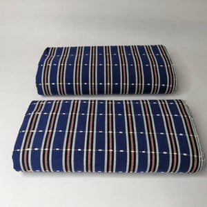 Pagne Foupoko tissé main, bleu indigo et ivoire, tissé au Burkina Faso, Mon Faso Dan Fani