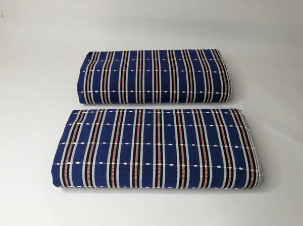 Pagne Foupoko tissé main, bleu indigo et ivoire, tissé au Burkina Faso, Mon Faso Dan Fani