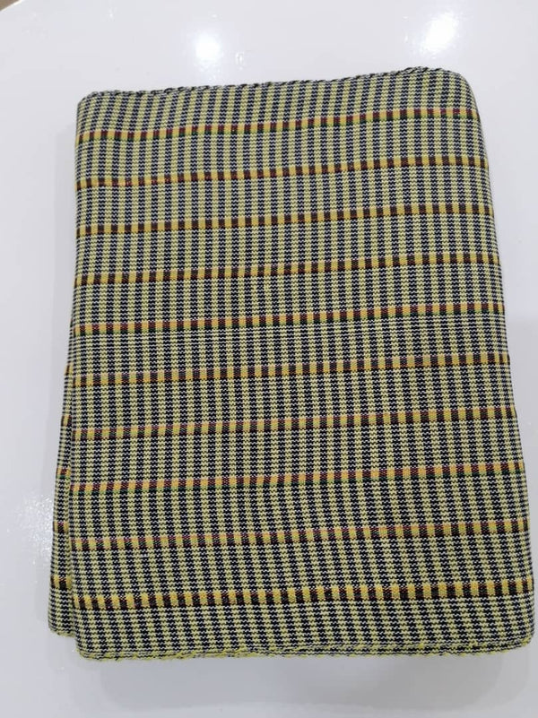 Pagne Noblesse tissé main, noir et jaune, tissé au Burkina Faso, Mon Faso Dan Fani