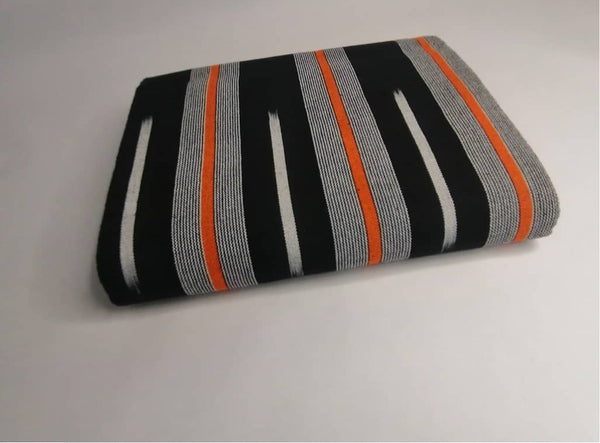 Pagne Foupoko tissé main, noir et blanc, tissé au Burkina Faso, Mon Faso Dan Fani