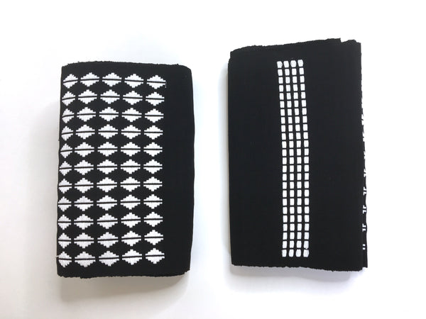 Pagne Noblesse tissé main, noir et blanc, tissé au Burkina Faso, Mon Faso Dan Fani