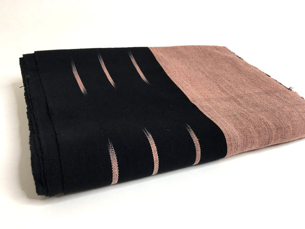 Pagne Foupoko tissé main, noir et rose, tissé au Burkina Faso, Mon Faso Dan Fani