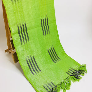 Pagne Foupoko tissé main, bleu et vert, tissé au Burkina Faso, Mon Faso Dan Fani