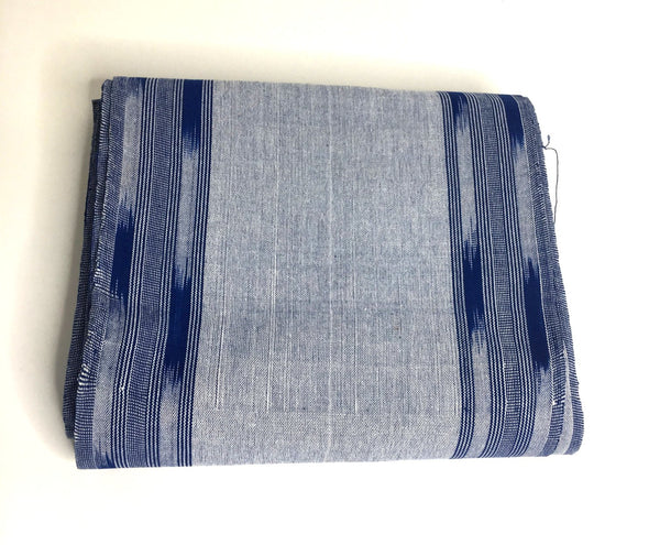 Pagne Foupoko tissé main, bleu et gris, tissé au Burkina Faso, Mon Faso Dan Fani