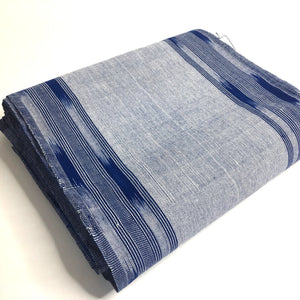 Pagne Foupoko tissé main, bleu et gris, tissé au Burkina Faso, Mon Faso Dan Fani