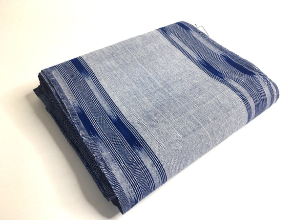 Pagne Foupoko tissé main, bleu et gris, tissé au Burkina Faso, Mon Faso Dan Fani