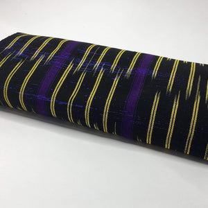 Pagne Foupoko tissé main, noir et jaune, tissé au Burkina Faso, Mon Faso Dan Fani